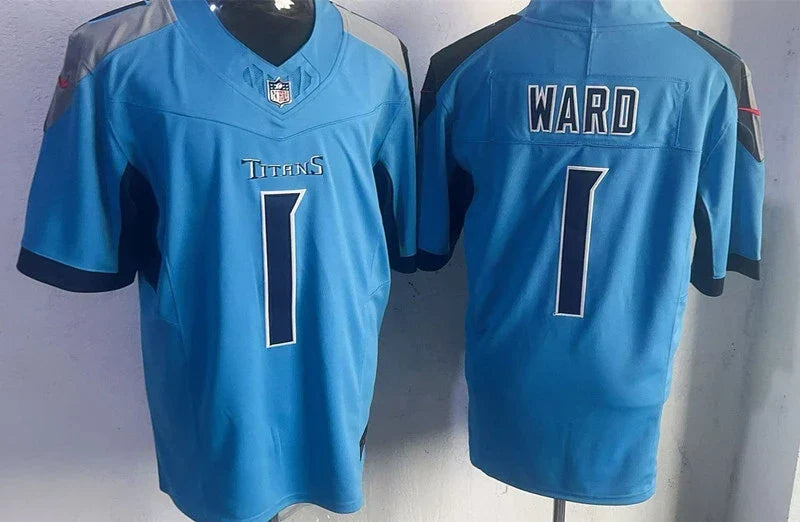 Mens Tennessee Titans #1 Cam Ward Nike Light Blue Alternate Vapor F.U.S.E. Limited Jersey