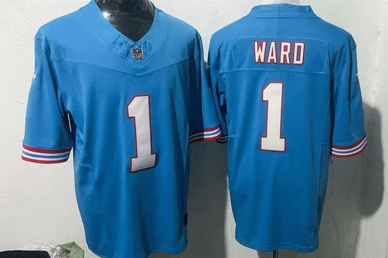 Mens Tennessee Titans #1 Cam Ward Nike Light Blue Oilers Throwback Vapor F.U.S.E. Limited Jersey