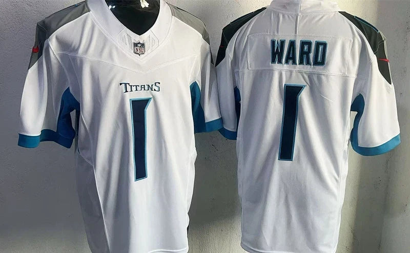 Mens Tennessee Titans #1 Cam Ward Nike White Vapor F.U.S.E. Limited Jersey