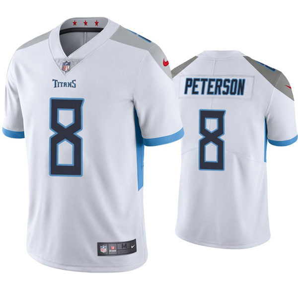 Mens Tennessee Titans #8 Adrian Peterson Nike White Vapor Untouchable Limited Jersey