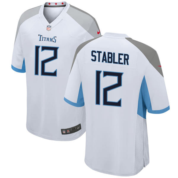 Mens Tennessee Titans Retired Player #12 Ken Stabler Nike White Vapor F.U.S.E. Limited Jersey