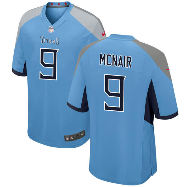 Mens Tennessee Titans Retired Player #9 Steve McNair Nike Light Blue Alternate Vapor F.U.S.E. Limited Jersey