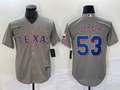 Men’s Texas Rangers Adolis Garcia #53 Gray Jersey