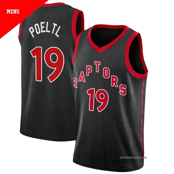 Mens Toronto Raptors #19 Jakob Poeltl Black Statement Edition Jersey