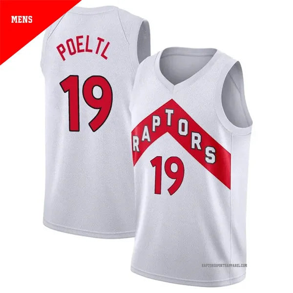 Mens Toronto Raptors #19 Jakob Poeltl Nike White Association Edition Swingman Jersey