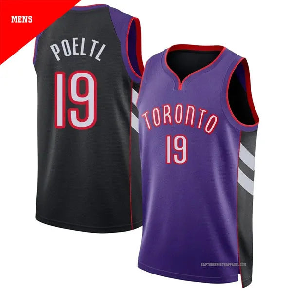 Mens Toronto Raptors #19 Jakob Poeltl Purple Black Classic Edition Jersey