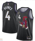 Mens Toronto Raptors #4 Scottie Barnes Black 2024-25 City Edition Swingman Jersey