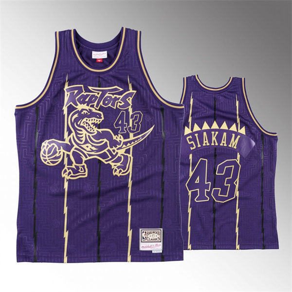 Men’s Toronto Raptors #43 Pascal Siakam Purple Gold Chinese New Year  Hardwood Classics Jersey