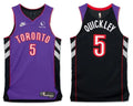 Mens Toronto Raptors #5 Immanuel Quickley Purple Black Classic Edition Jersey