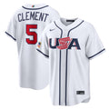 Men’s USA Baseball #5 Ernie Clement White 2026 World Baseball Classic Home Stadium Jersey