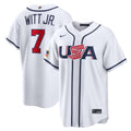 Men’s USA Baseball #7 Bobby Witt Jr. White 2026 World Baseball Classic Home Stadium Jersey