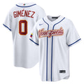 Men’s Venezuela Baseball #0 Andres Gimenez White 2026 World Baseball Classic Home Stadium Jersey