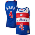 Men’s Washington Bullets #4 Chris Webber Blue Washington Bullets Hardwood Classics 1996-97 Swingman Jersey