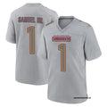 Mens Washington Commanders #1 Deebo Samuel Sr Gray Atmosphere Fashion Game jersey