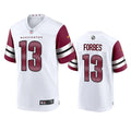 Mens Washington Commanders #13 Emmanuel Forbes Jr Nike White Away Vapor Limited Jersey