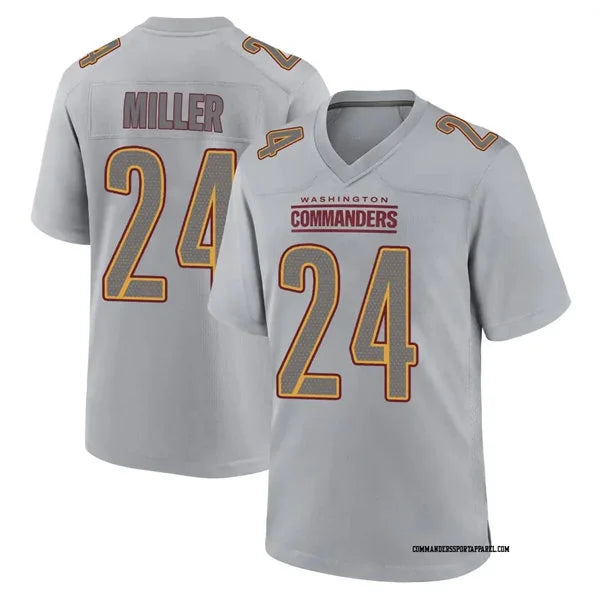 Mens Washington Commanders #24 Von Miller Gray Atmosphere Fashion Game jersey