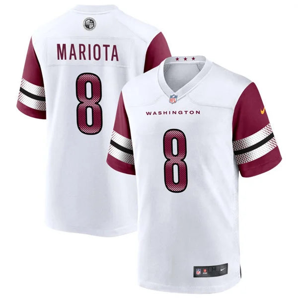 Mens Washington Commanders #8 Marcus Mariota Nike White Away Vapor Limited Jersey
