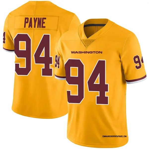 Mens Washington Commanders #94 Daron Payne Nike Gold Color Rush Limited Jersey