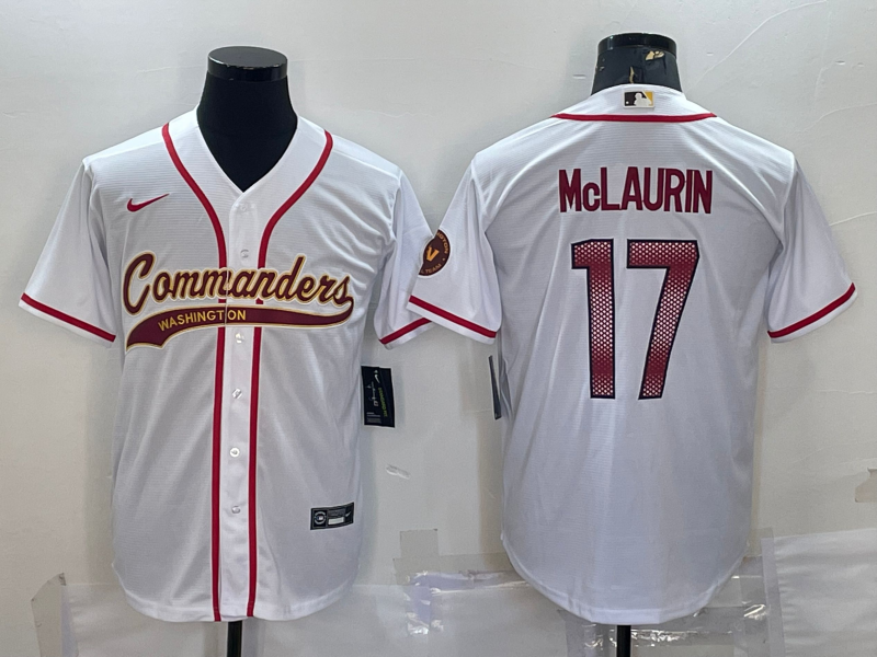 Men’s Washington Commanders Terry McLaurin #17 White Jersey Joint Edition