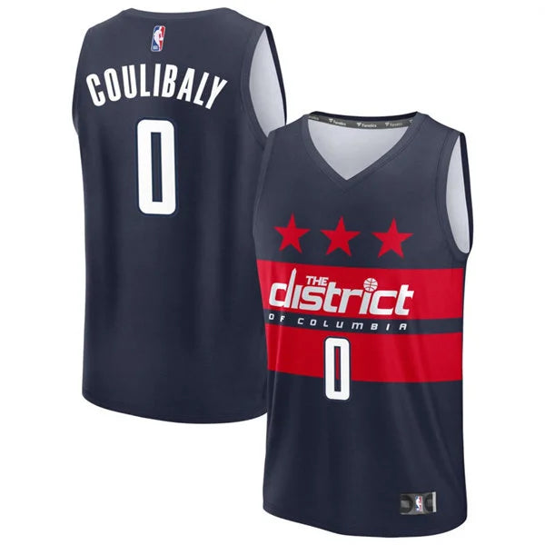 Mens Washington Wizards #0 Bilal Coulibaly Navy Statement Edition Swingman Jersey