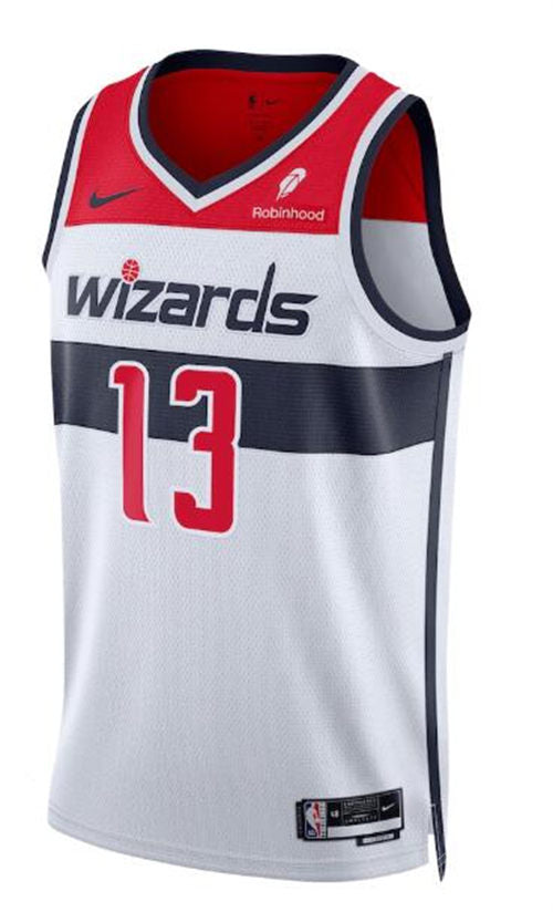 Mens Washington Wizards #13 Jordan Poole Nike White Association Edition Jersey