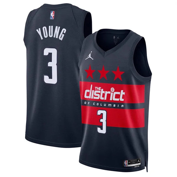 Mens Washington Wizards #3 Trae Young Navy Statement Edition Swingman Jersey