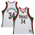 Milwaukee Bucks #34 Giannis Antetokounmpo Mitchell & Ness 2013-14 Hardwood Classics Swingman Jersey White