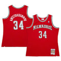 Milwaukee Bucks #34 Giannis Antetokounmpo Mitchell & Ness 2014-15 Hardwood Classics Swingman Jersey – Red