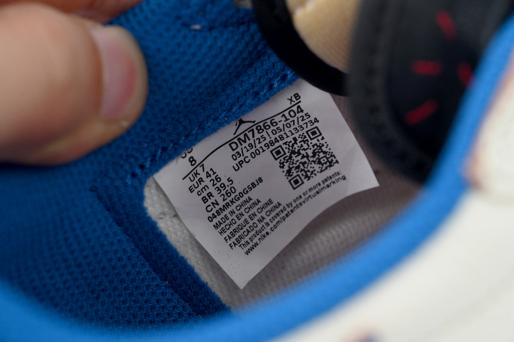 Air Jordan 1 Retro Low OG SP Fragment x Travis Scott Sail Military Blue DM7866-104