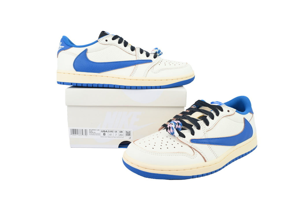 Air Jordan 1 Retro Low OG SP Fragment x Travis Scott Sail Military Blue DM7866-104