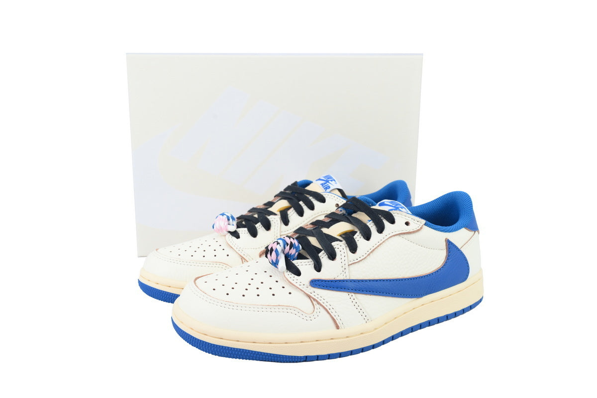 Air Jordan 1 Retro Low OG SP Fragment x Travis Scott Sail Military Blue DM7866-104