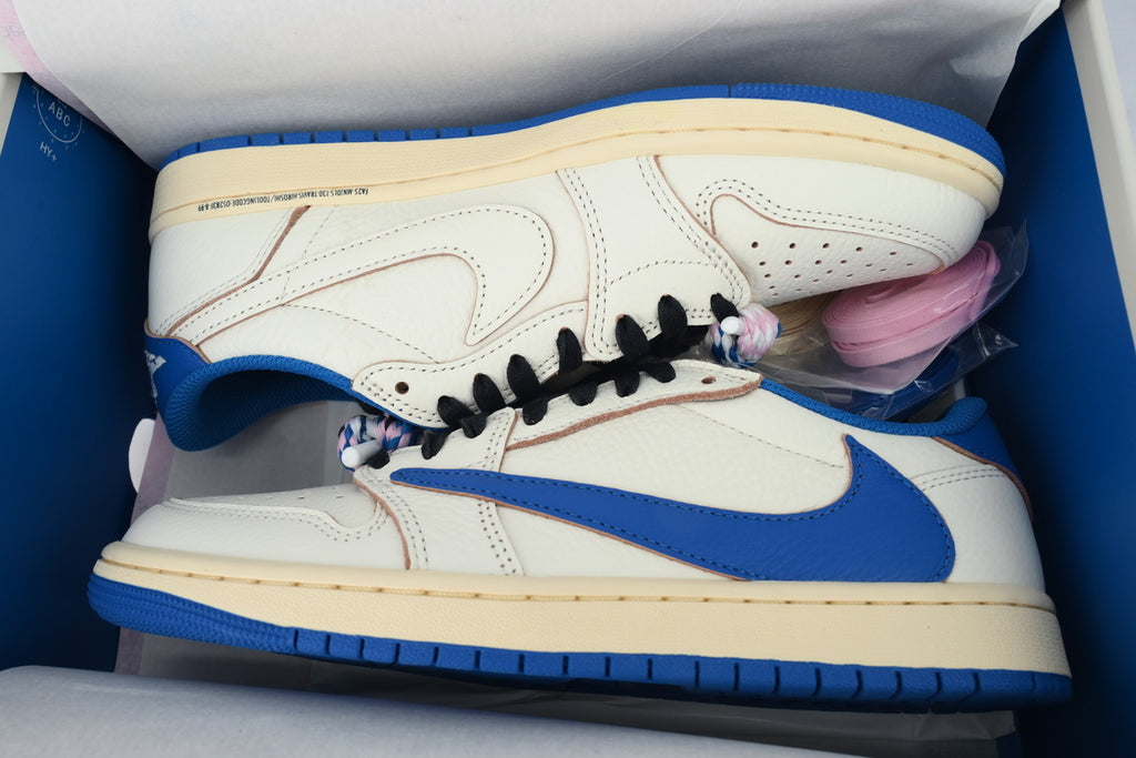 Air Jordan 1 Retro Low OG SP Fragment x Travis Scott Sail Military Blue DM7866-104