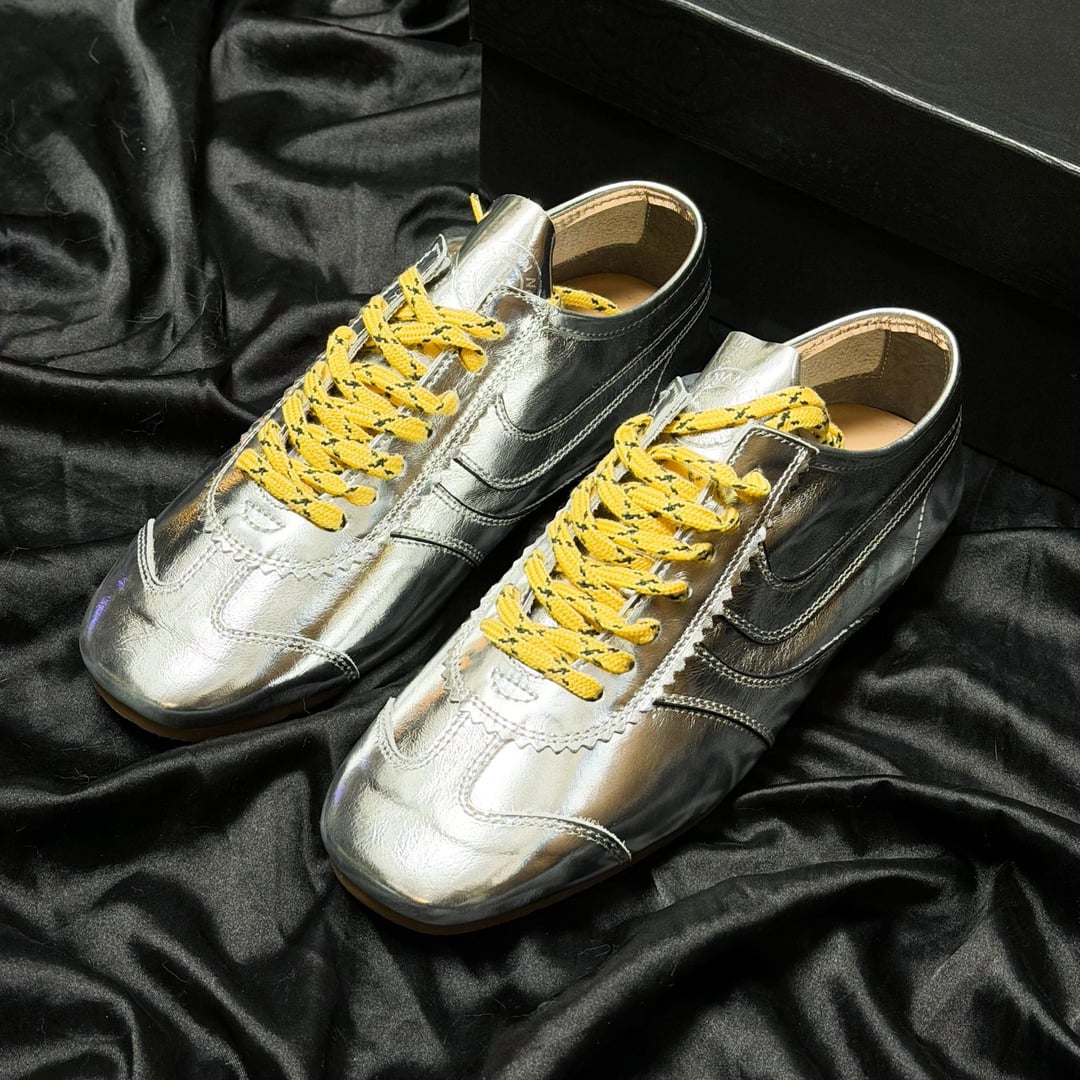 Dries Van Noten Suede Sneakers Liquid Silver