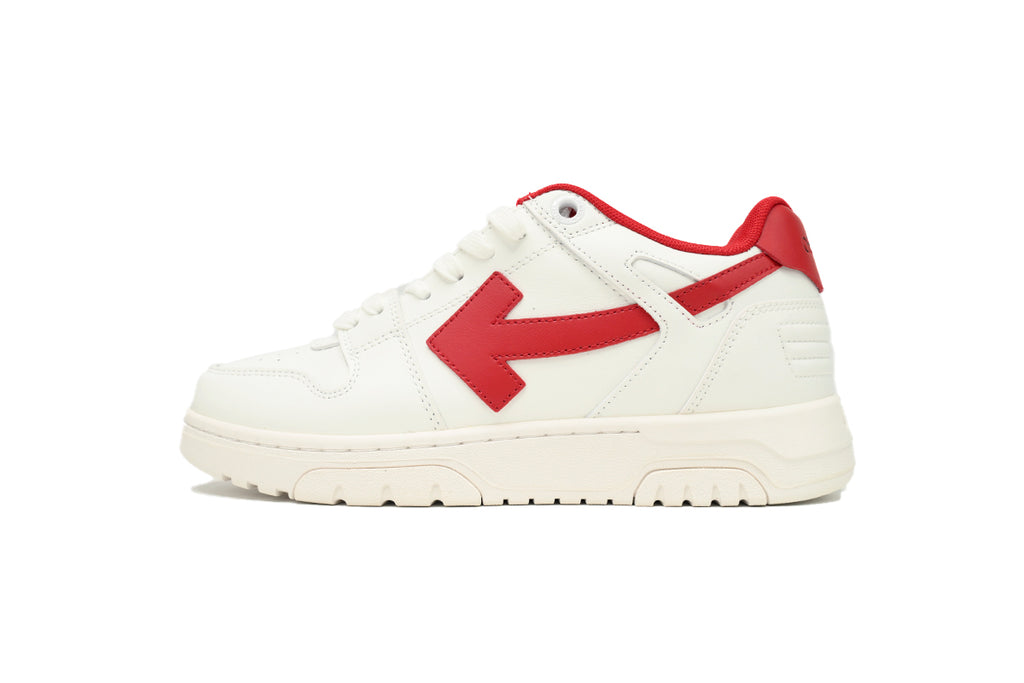 OFF-WHITE Out Of Office OOO Low Tops White Red OMIA189G 23LEA007 0125