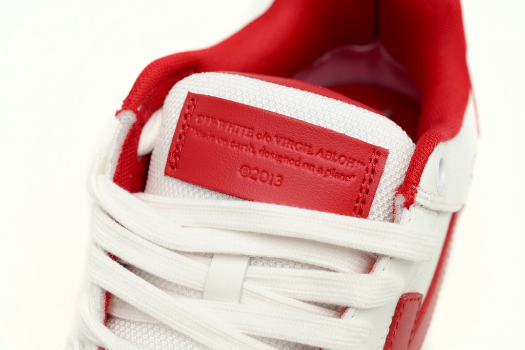 OFF-WHITE Out Of Office OOO Low Tops White Red OMIA189G 23LEA007 0125