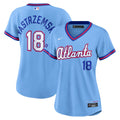 Women’s Atlanta Braves #18 Mike Yastrzemski Nike Powder Blue 2026 City Connect Stadium Jersey
