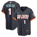 Youth San Diego Padres #1 Peter Seidler Nike Obsidian 2026 City Connect Stadium Jersey